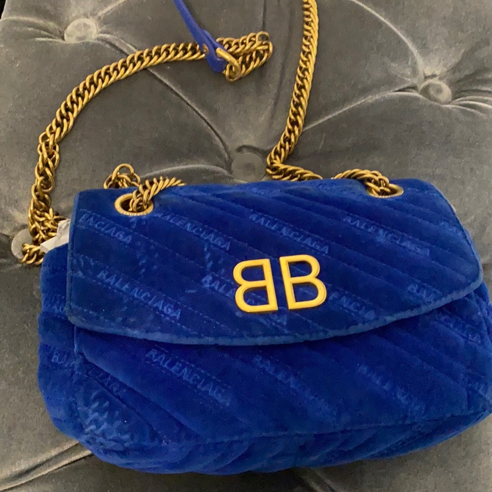 Balenciaga suede royal blue bag